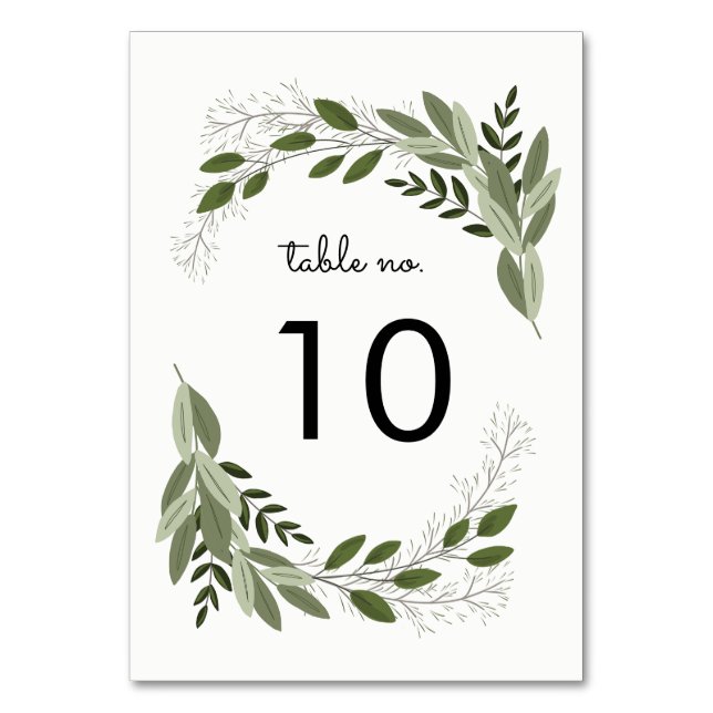 Cartão de Mesa N.º Sprigs de Casamento (Frente)