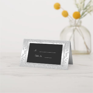 Cartão De Mesa Na moda Silver Diamantes 60º Casamento