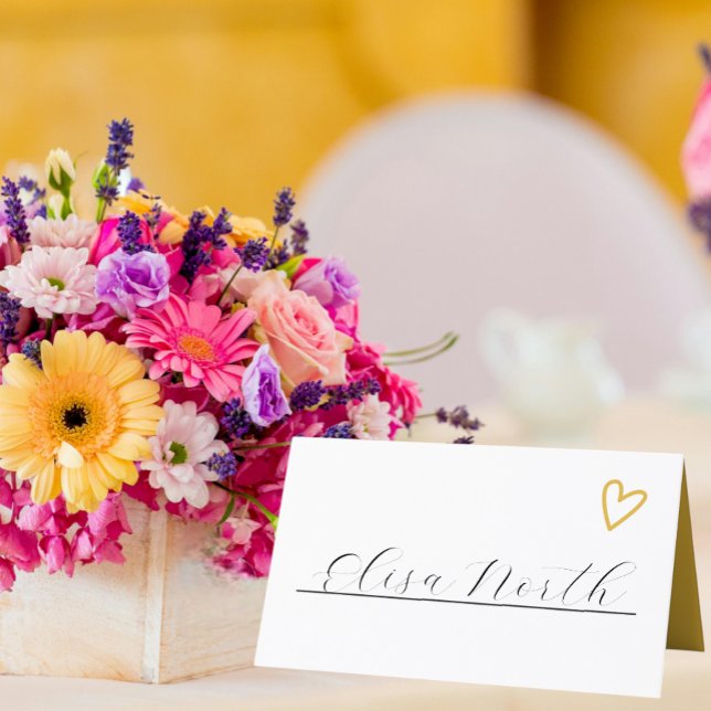 Cartão De Mesa Nada de Rico só ama Groovy 70s Casamento Retroativ (Nothing Fancy Just Love Groovy 70s Retro Wedding Place Cards from Ricaso. Handwritten by you)