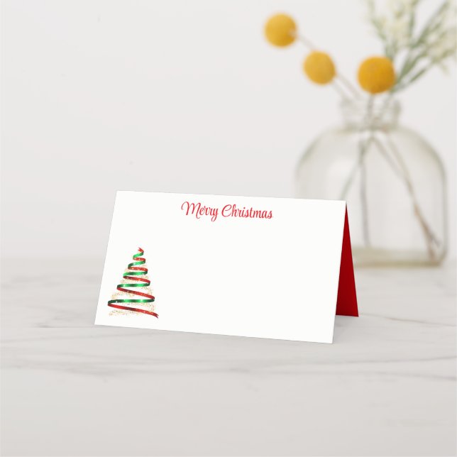 Cartão De Mesa Name Place Card-Christmas Tree Place Card (Frente)