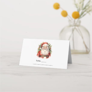 Cartão De Mesa Natais vintages Santa Claus Sorrindo Mesa