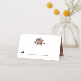 Cartão De Mesa Natal da Estrela Dourada Elegante Rosa