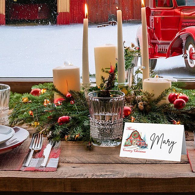 Cartão De Mesa Natal no Campo (Criador carregado)