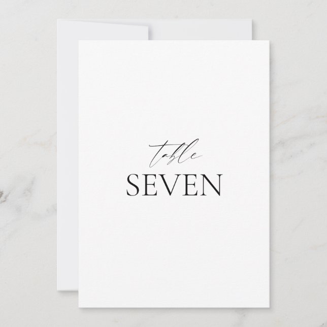 Cartão de Mesa Negra Negra Clássica Elegante (Frente)