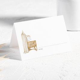 Cartão De Mesa Neutral Boho Baby Brunch