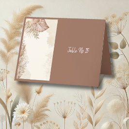 Cartão de mesa Neutral de Casamento Elegante Brown