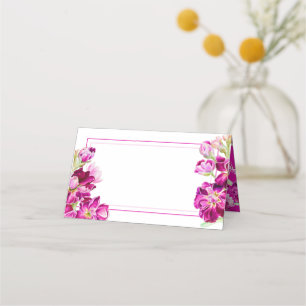 Cartão De Mesa Noite de fumaça flores cor-de-rosa-escuro