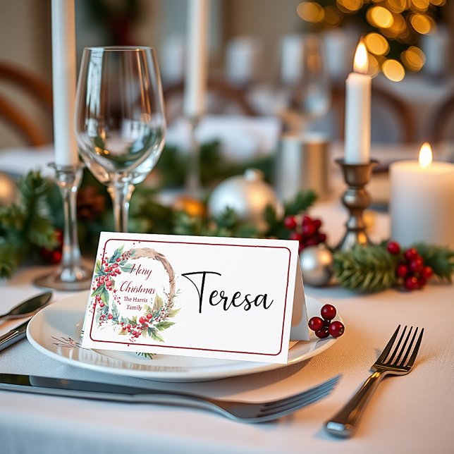 Cartão De Mesa Noite de Natal personalizado (Criador carregado)