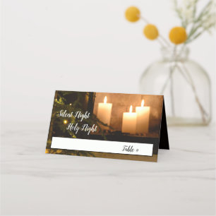 Cartão De Mesa "Noite Sagrada e Silenciosa" Amo Carol de Natal