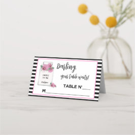 Cartão De Mesa Noiva Desfile de Alta Costura Parisiense Festa de 