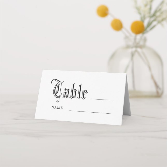 Cartão De Mesa Nome da Mesa da Recepção de casamento do Script Gó (Frente)