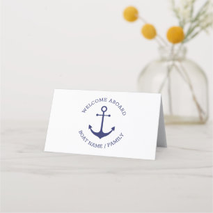 Cartão De Mesa Nome do barco personalizado: bem-vindo Ancora náu