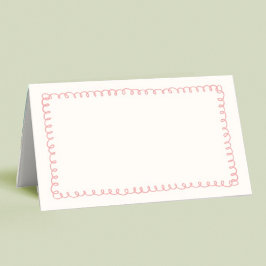 Cartão De Mesa Nome do Casamento vintage francês desenhado à mão