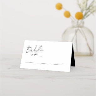 Cartão De Mesa Nomes Personalizados Modernos Casamento Preto Bran
