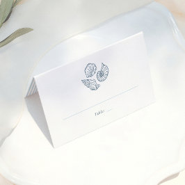 Cartão De Mesa Número da Mesa de Convidados de Casamento Azul Doo