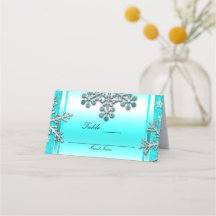 Número da Mesa Glamour Brilho Azul-Verde Inverno E