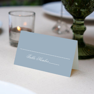 Cartão De Mesa Número da Tabela Convidada de Casamento Azul Dusty