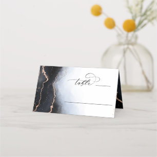Cartão De Mesa Número da Tabela de Casamento Azul de Marinho Mist