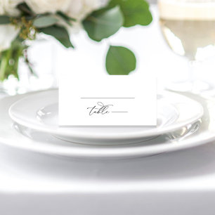 Cartão De Mesa Número da Tabela de Casamento de Caligrafia Elegan