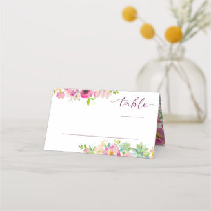 Cartão De Mesa Número da Tabela de Casamento de Sentagem Floral C