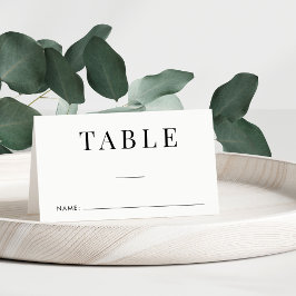 Cartão De Mesa Número da Tabela de Casamento Elegante Simples