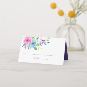 Cartão De Mesa Número da Tabela de Casamento Floral Violet Waterc