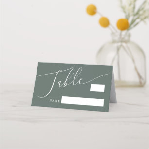 Cartão De Mesa Número da Tabela de Casamento Mínimo Verde