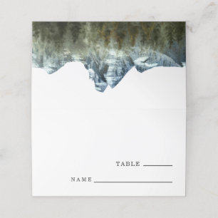 Cartão De Mesa Número da Tabela de Casamento Rustic Blue Mountain