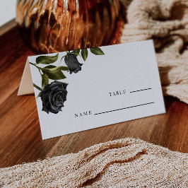 Cartão De Mesa Número da Tabela do Casamento vintage Preto-Gótico