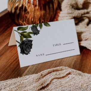 Cartão De Mesa Número da Tabela do Casamento vintage Preto-Gótico