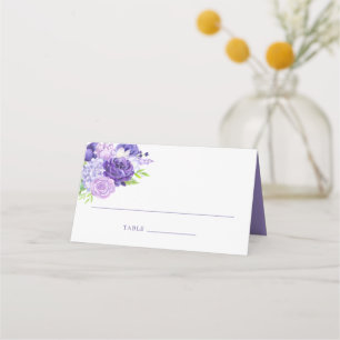 Cartão De Mesa Número da Tabela Floral de Casamento Ultra Violet
