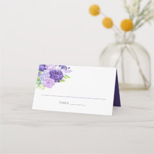 Cartão De Mesa Número da Tabela Floral de Casamento Ultra Violet
