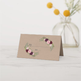 Cartão De Mesa Número de Artesanato Floral Russo Marsala