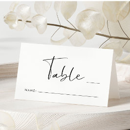 Cartão De Mesa Número de Mesa Casamento Chic Script