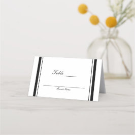 Cartão De Mesa Número de Mesa Chic Clássico Elegante Preto e Bran