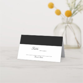 Cartão De Mesa Número de Mesa Clássico Elegante Preto e Branco