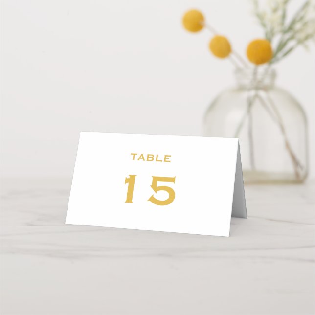Cartão De Mesa Número de Mesa de Casamento Arco-Íris Dourado (Frente)