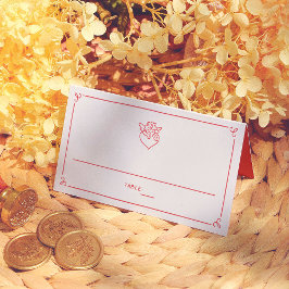 Cartão De Mesa Número de Mesa de Casamento com Cupido Desenhado à