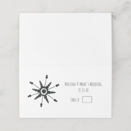 Cartão De Mesa Número de Mesa de Casamento de Floco de Neve Preto