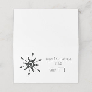 Cartão De Mesa Número de Mesa de Casamento de Floco de Neve Preto
