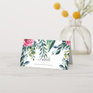 Cartão De Mesa Número de Mesa Floral Vintage Aquarela Botânica