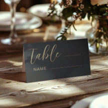Número de mesa para casamento preto e dourado mode