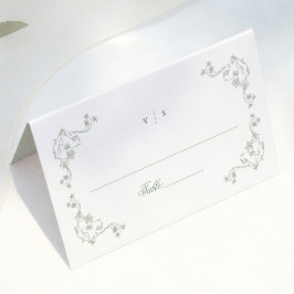 Cartão De Mesa Número de Mesa para Convidado de Casamento Verde S