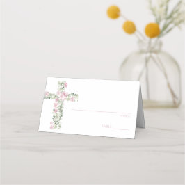 Cartão De Mesa Número de Tabela de Cruzamento Floral Rosa-Rosa Ba