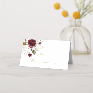 Cartão De Mesa Número de Tabela de Quadro Dourado de Flores de Bl