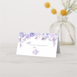 Cartão De Mesa Número de Tabela Violeta Azul Floral Azul-Puro-Cla