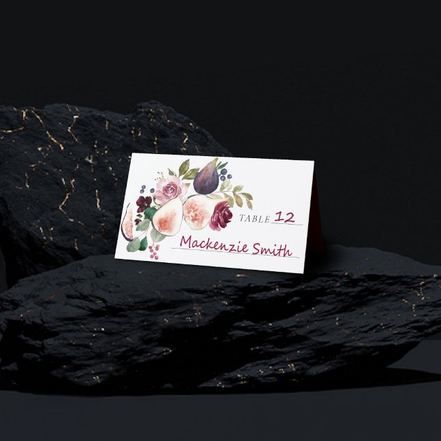 Cartão De Mesa Números Blooming | Flor Elegante de Fruta Rústica  (Criador carregado)