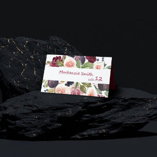 Cartão De Mesa Números Blooming Recepção Floral Moody Watercolo