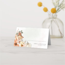 Cartão De Mesa Números De Abóbora Floral De Ceda De Aquarela Data