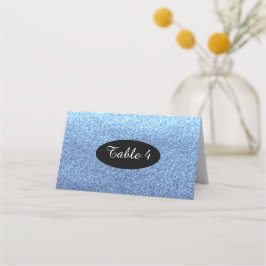 Cartão De Mesa Números de Assentos de Mesa com Brilho Falso Azul